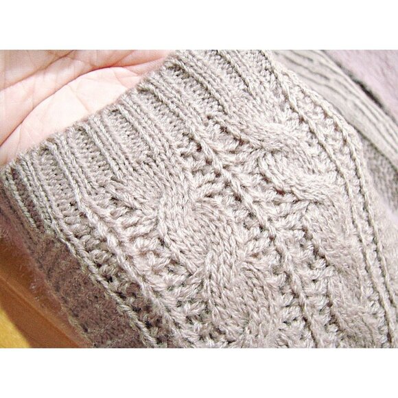 Oliver Faux Fur Knit Cardigan Vest Mauve Blush Pink Hood Open Front Pockets Sz S - Picture 10 of 10